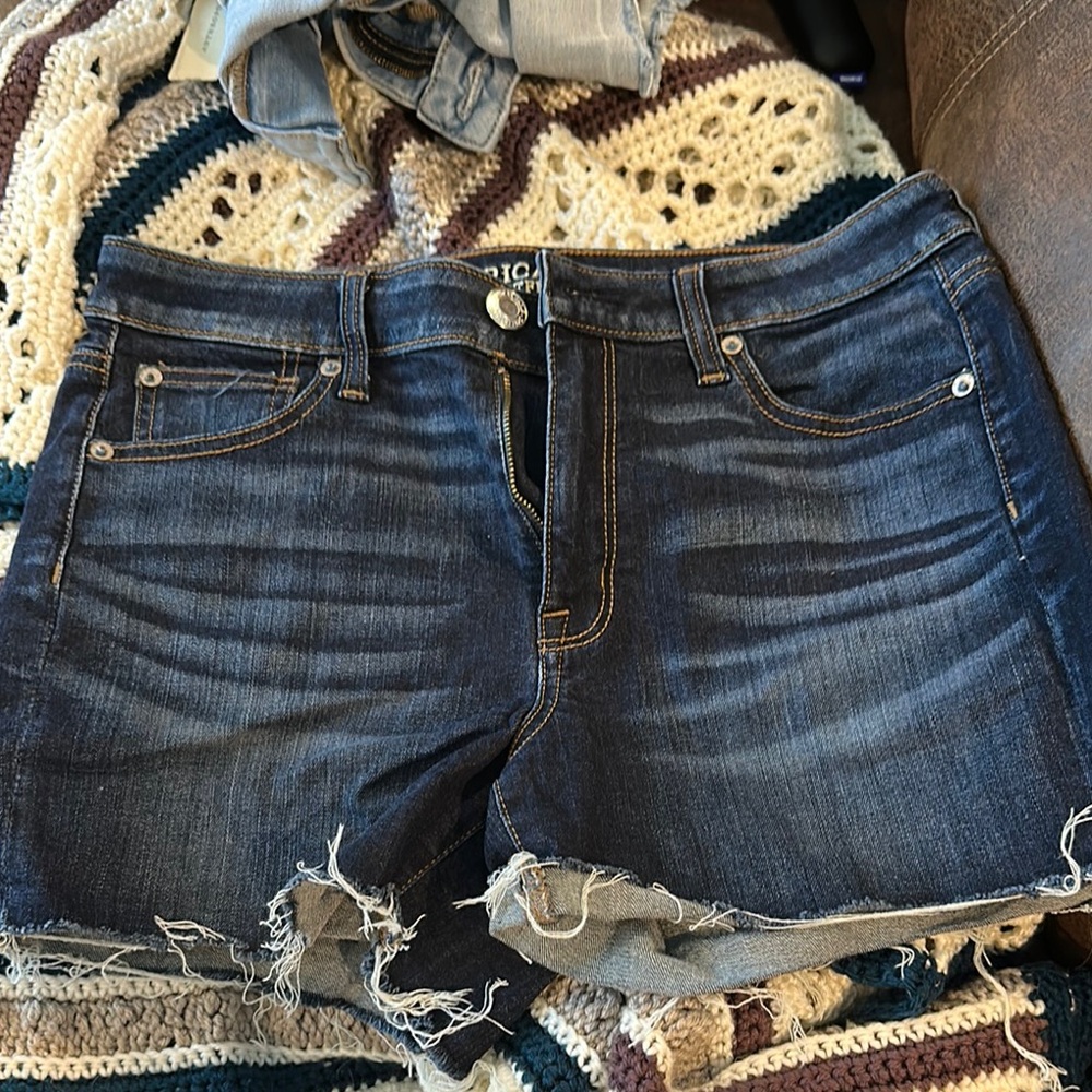 American Eagle Outfitters Dark Blue High Waist Shorts